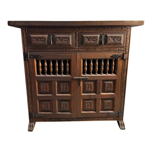 Early 20th Century Antique Spanish Cedar Cabinet - Small For Sale