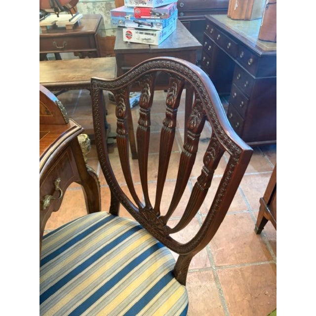 1950s Antique Style Ladies French Style Writing Desk in Walnut With Chair Circa 1950 For Sale - Image 5 of 8