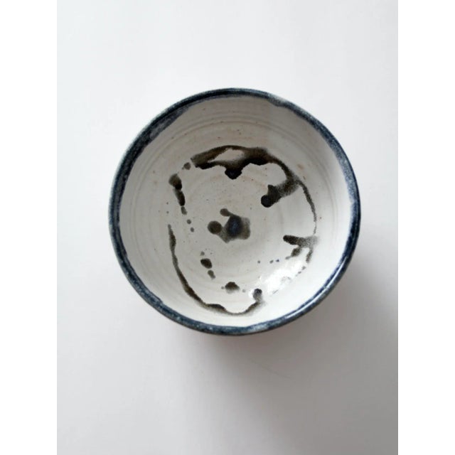 White Vintage Studio Pottery Bowl For Sale - Image 8 of 10