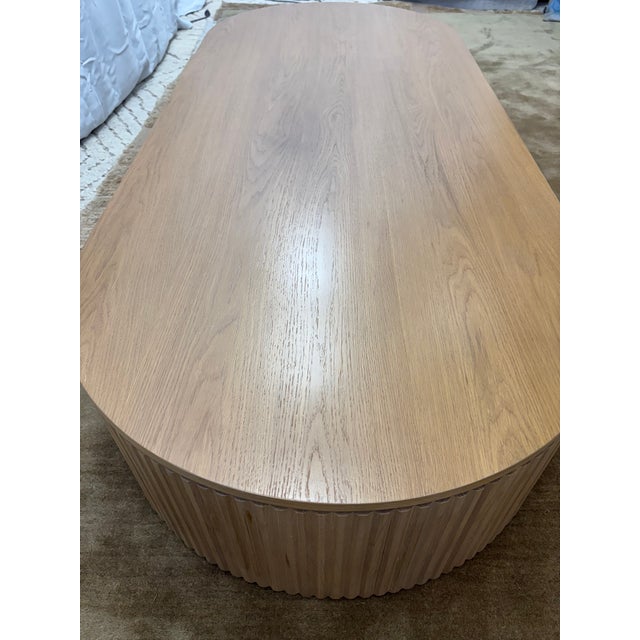 Rh Byron Coffee Table — 76” Natural Oak | Reeded American White Oak | Artisan Crafted For Sale - Image 13 of 18