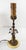 Brown 20th Century Italian Floral Tole Ware Style Metal Boudoir Table Lamp With Distressed Shade For Sale - Image 8 of 12