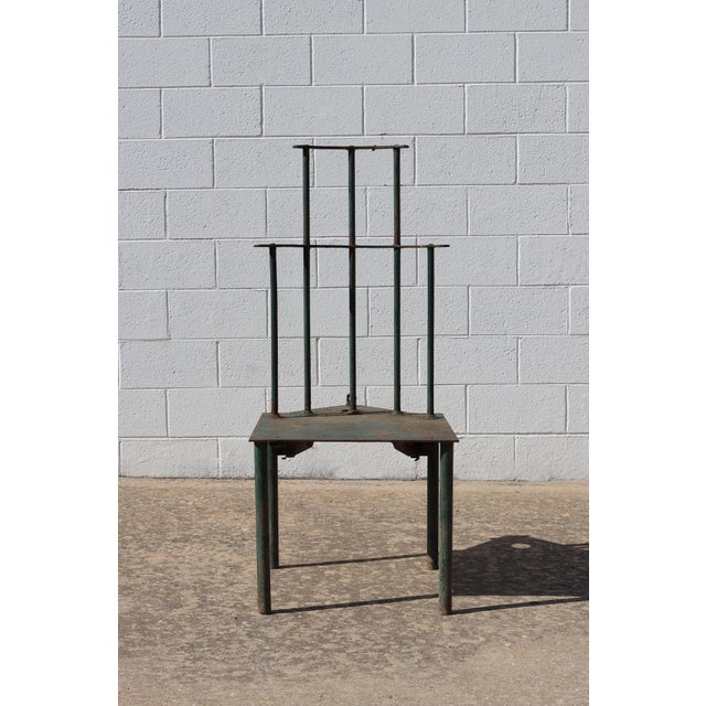 Postmodern 1980s Matched Pair of French Postmodern Green-Painted Metal "Windsor" Chairs For Sale - Image 3 of 11