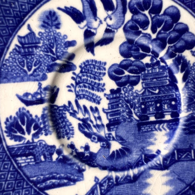 Early 20th Century Antique English Blue Willow Transferware Trinket Dish by Alfred Meakin For Sale - Image 5 of 8