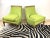 Wood Vintage 1960s Mid Century Modern Green Boucle Upholstered Drexel Slipper Chairs, a Pair For Sale - Image 7 of 9