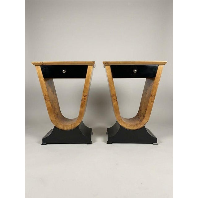 2000 - 2009 Art Deco Style Architectural Bedside Lockers, Set of 2 For Sale - Image 5 of 5