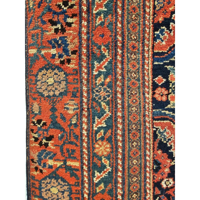 Vintage Malayer Gallery Area Rug, Hand-Knotted Wool, Geometric Pattern, 5x13, Navy & Terracotta For Sale - Image 13 of 16