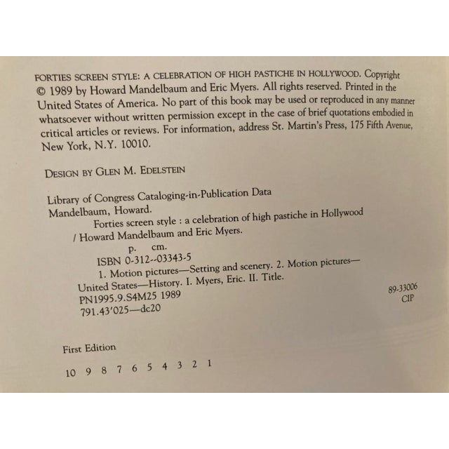 Paper Forties Screen Style a Celebration of High Pastiche in Hollywood 1st Edition1989 For Sale - Image 7 of 13