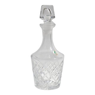 1950s Waterford Crystal Whiskey Spirit Liquor Decanter Handmade Cut Glass Pattern For Sale