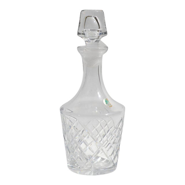 1950s Waterford Crystal Whiskey Spirit Liquor Decanter Handmade Cut Glass Pattern For Sale