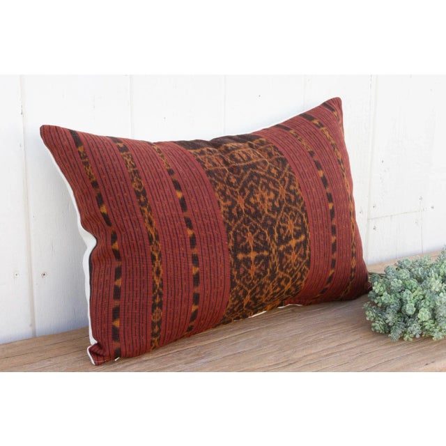 Abstract Tiji Antique Sumatran Ikat Pillow For Sale - Image 3 of 8