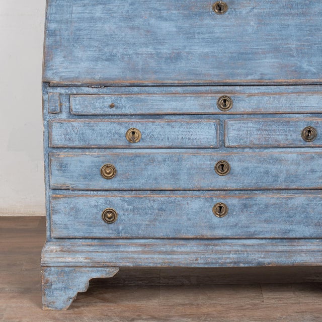 Mid 19th Century Swedish Blue Painted Pine Secretary For Sale - Image 12 of 14