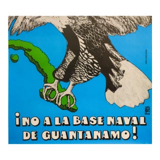 1991 Cuban Poster, No to the Guantanamo Naval Base! By Ospaaal, Gladys Acosta For Sale