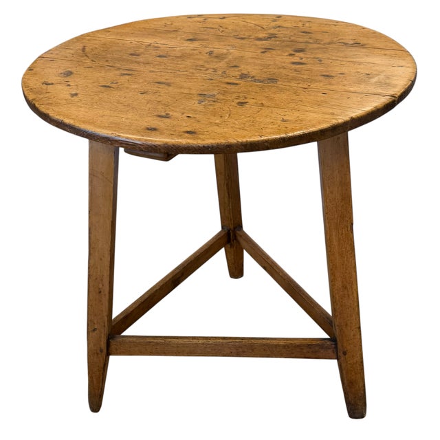 English Antique 18c Rubric English Country Cricket Table For Sale - Image 3 of 3