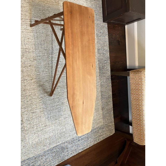 Vintage Wooden Miniature Ironing Board Table – 1930s–1950s Rustic Farmhouse Accent For Sale - Image 4 of 10