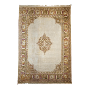19th Century Handwoven Amritsar Rug, Wool Medallion Design, 10' x 13'