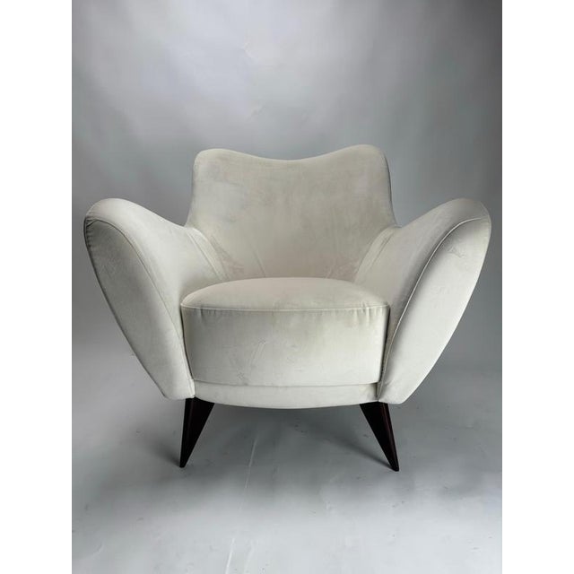 Perla Lounge Chairs in White Fabric by Guglielmo Veronesi, Italy, 1950s, Set of 2 For Sale - Image 6 of 9
