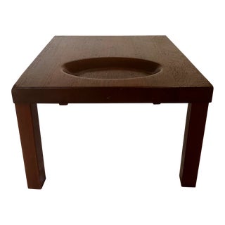 Mid 20th Century Danish Modern Style Solid Wood End Table With Oval Indentation For Sale