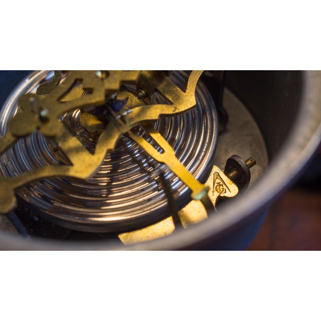 1893 Antique German Aneroid Barometer Thermometer by (g.l.). Hand-Carved Case and Glass Thermometer With Beveled Edges For Sale - Image 6 of 11