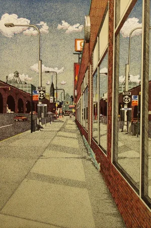 Jack Eaker "Route 25 West" Hand Signed Limited Edition Matted Lithograph, 1979