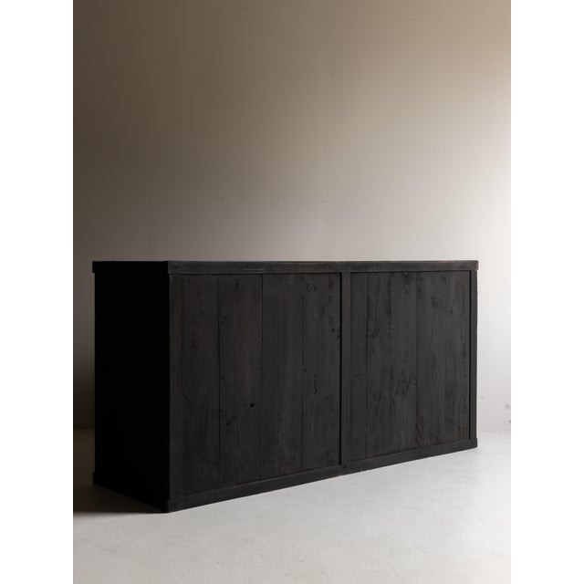 Japanese Antique Large Black Tansu 1860s-1900s / Sideboard Wabisabi For Sale - Image 16 of 18