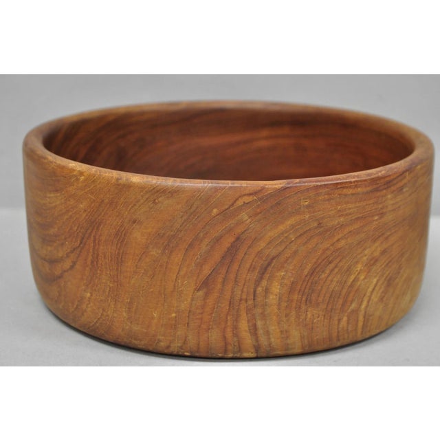 Vintage Mid Century Danish Modern Carved Teak Wood Salad Fruit Bowl (A) For Sale In Philadelphia - Image 6 of 13