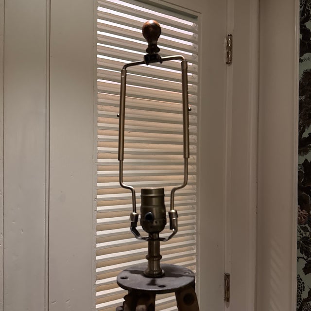Antique Surveyors Tripod Floor Lamp For Sale - Image 10 of 10
