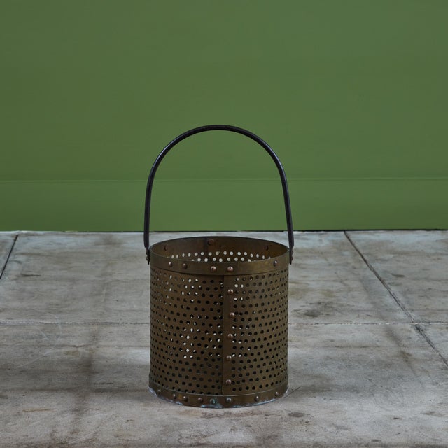 Mid 20th Century Perforated Brass Pail For Sale - Image 5 of 11