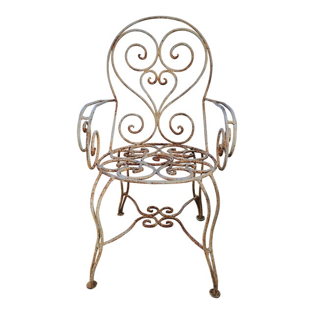 Vintage French Hand Wrought Iron Garden Chair Chairish