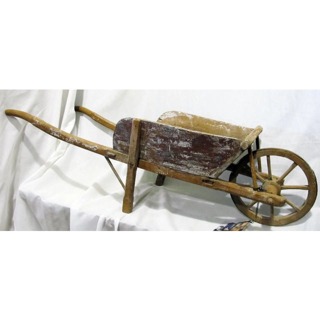 French Country Antique French Child's Wheelbarrow For Sale - Image 3 of 7