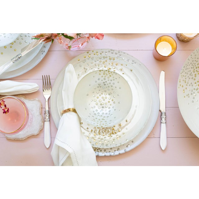 Italian VIETRI Aladdin Brilliant Flatware Ivory Five-Piece Place Setting, Service for One For Sale - Image 3 of 9