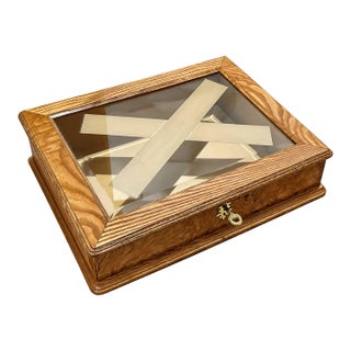 Vintage Burl Wooden Jewelry Box With Key For Sale