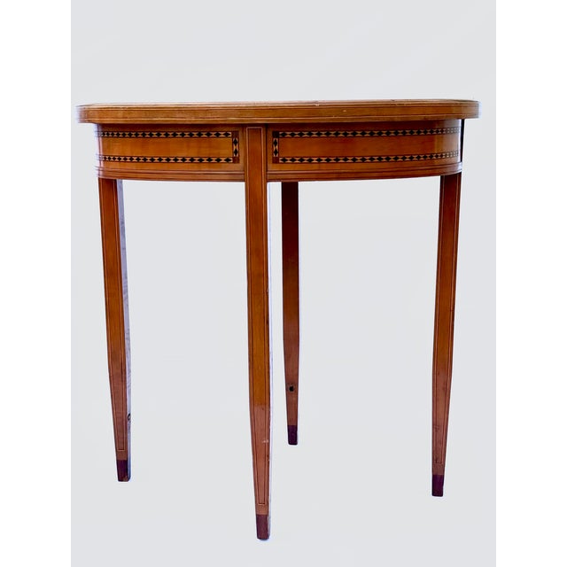 Oval Inlaid Side Table attributed to Bruno Paul, Germany, 1910-1920 For Sale - Image 11 of 11