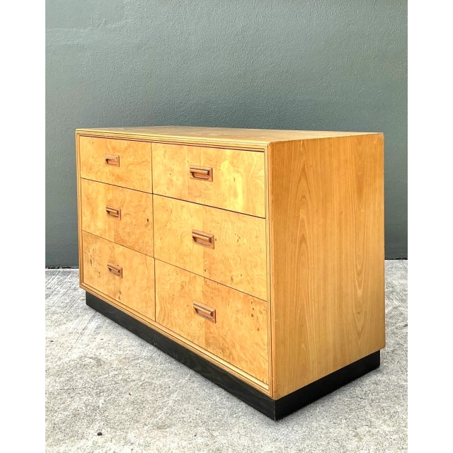 Henredon Vintage Henredon "Scene Two" Burl Wood Six-Drawer Dresser For Sale - Image 4 of 12