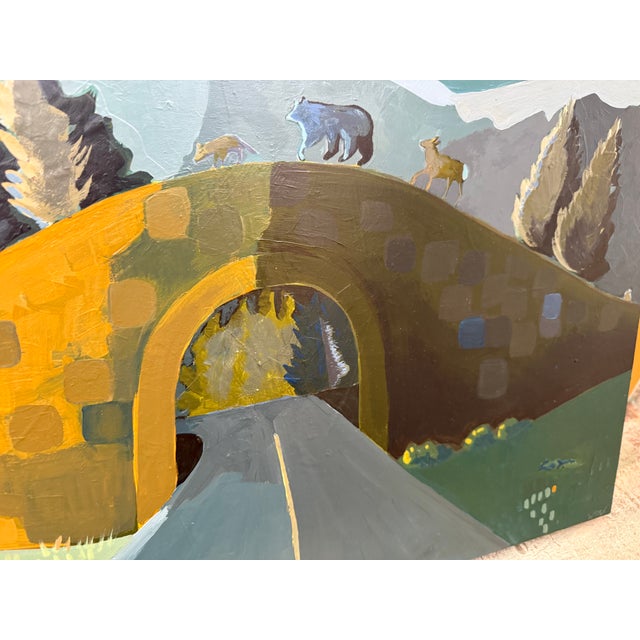 "Happy Animals" Painting of Wildlife Crossing by LWren Walraven For Sale - Image 12 of 14