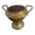 Vintage Neoclassical Solid Brass Pedestal Urn Planter With Geometric Handles For Sale