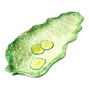 English Majolica Lettuce Ware Platter - Serving Dish - Tray