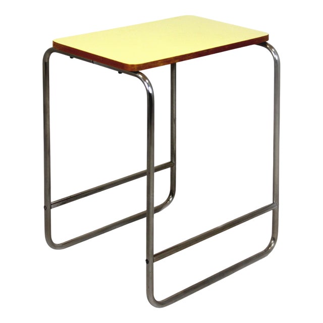 Bauhaus Tubular Steel Side Table, Czechoslovakia, 1940s For Sale
