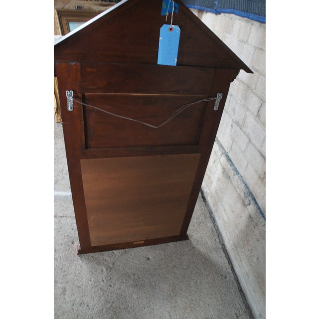 Late 20th Century American Classical Empire Style Over Mantel Mahogany Trident Pediment Mirror For Sale - Image 12 of 12