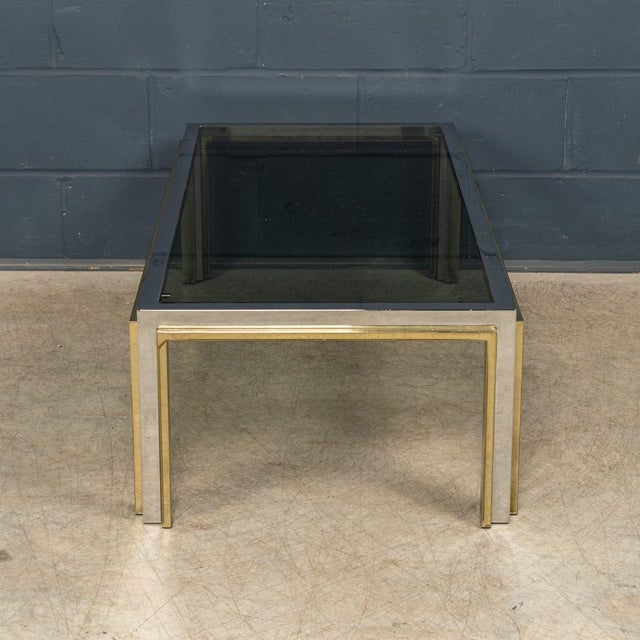 Metal Brass, Chrome and Glass Coffee Table from Belgo Chrom, Belgium, 1970s For Sale - Image 7 of 13
