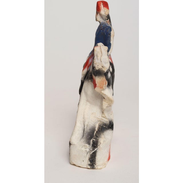 Folk Art Vintage Americana Carnival Chalk Chalkware George Washington on Horseback Patriotic Sculpture / Figurine For Sale - Image 3 of 16