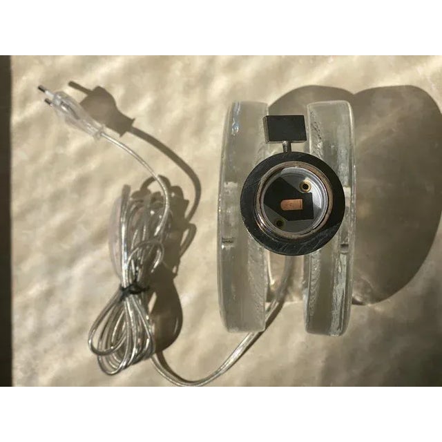 Glass Small Vintage Glass Table Lamp, 1960s For Sale - Image 7 of 9