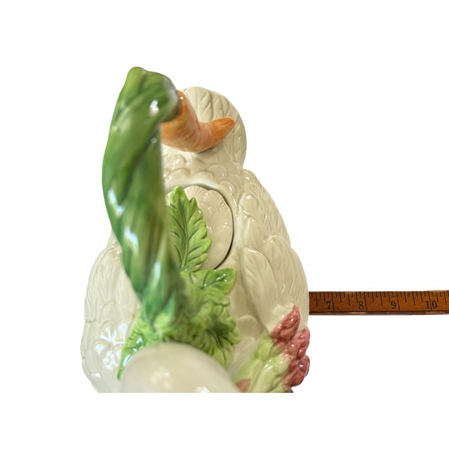 Fitz & Floyd "Le Canard" Figural Duck Teapot With Carrot Handle & Radish Spout, 2004–2005 For Sale - Image 9 of 11