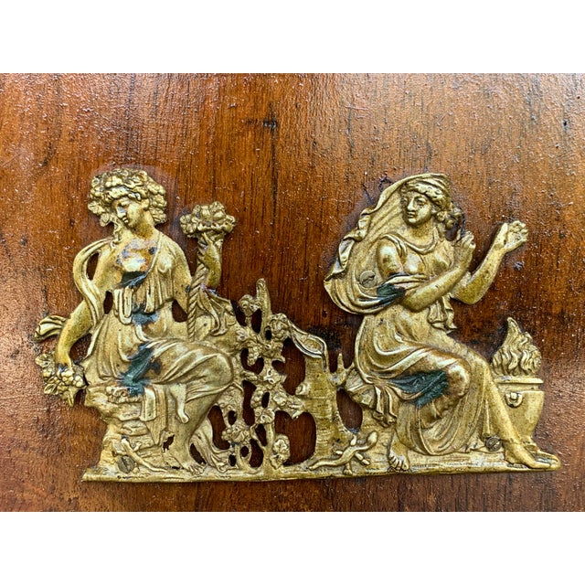 Wood Large Empire Danish Glass Cabinet, Bookcase in Mahogany With Bronze Details For Sale - Image 7 of 8