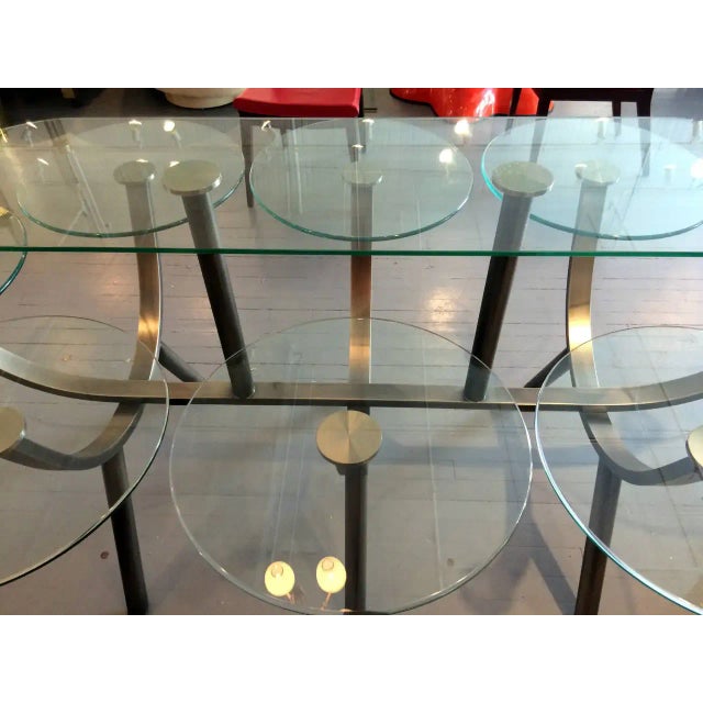 DIA - Design Institute America 1980s Glass and Steel Banquet Table by Design Institute of America For Sale - Image 4 of 6