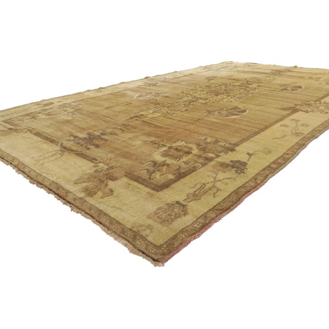 51450 Vintage Turkish Oushak Rug, 06'06 x 11'06. With its timeless style, incredible detail and texture, this hand knotted...