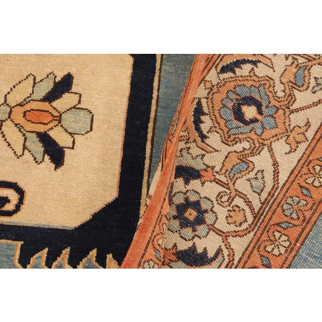 Beige Southwestern Heriz Ziegler Blue Beige Hand-Knotted Rug - 9'4'' X 11'7'' For Sale - Image 8 of 8