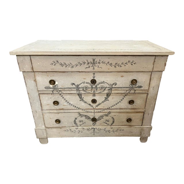 Early 20th Century Antique Hand Painted French Chest of Drawers For Sale