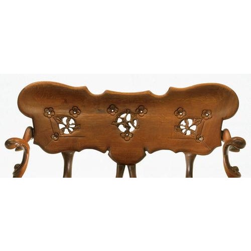 Bench designed by Antonio Gaudi manufactured in Barcelona by BD Solid varnished oak. Measures: 54 x 118 x 95 H cm Year:...