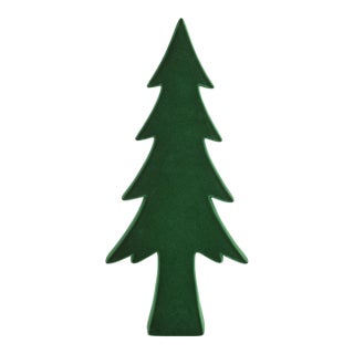 Kazuko Flocked Ceramic Tree, Green, 15.25" For Sale