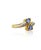 Contemporary Curved Toi et Moi Triangle Cut Tanzanite Ring in 14k Yellow and White Gold, Size 7 For Sale - Image 3 of 6
